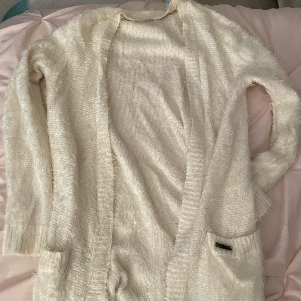 fuzzy cardigan